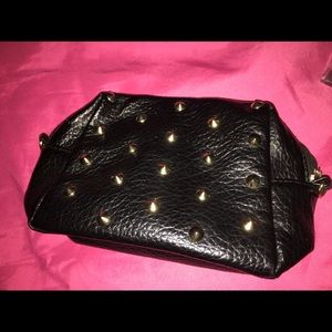 Black embroidered purse